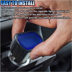 Car LED Digital Voltmeter, DC 12V/24V Cigarette Lighter Voltage Meter, Volt Gaug