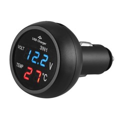 Voltmeter 3 In 1 1 Pc Accessories Black Cigarettes Lighters LED Digital