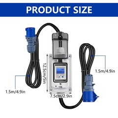 Mobile Digital Electricity Meter, 230V 16A Mobile Outdoor KWH Power Consumption Meter…