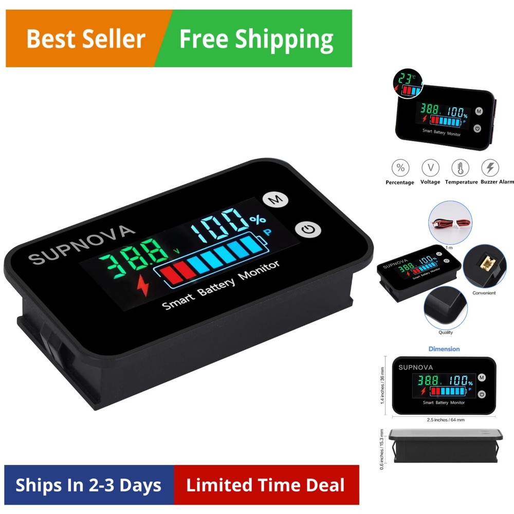 Battery Monitor12v 24v 36v 48v 60v 72v, Car,Golf cart Battery Tester,Digital …