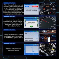 KW330 OBD2 Scanner for Vehicle Identification Number VIN Calibration Numbers