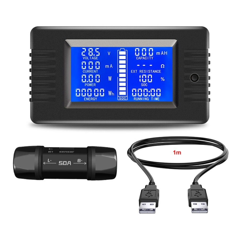 DC Voltmeter Ammeter Battery Tester Current Capacity Voltage Tester Car RV Motor