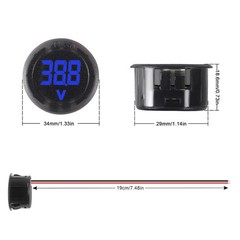 6 Pieces DC 4-100V Car Voltage Gauge LED Digital Display 12V 24V Waterproof