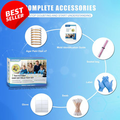 Mold Test Kit for Home DIY 7 Tests Air HVAC Surface Black Mold Detector – US