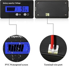 2pcs Battery Meter 12V Battery Capacity Voltage Indicator Battery Gauge Monitors