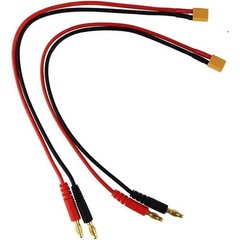 Double Pack 30cm 16AWG For XT30 to 4.0mm Banana Charging Cables for RC