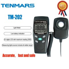TENMARS TM-202 Digital Light Meter Luminometer Lux Meter Reading 2000 mc