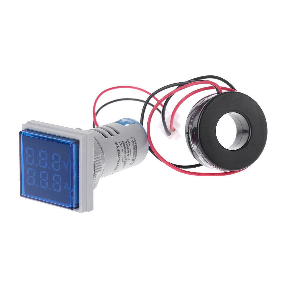 22MM AC 50-500V 0-100A 220V Digital Dual Display Voltmeter Ammeter Voltage Meter