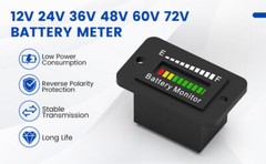 Battery Monitor 12V 24V 36V 48V 60V 72V Car Golf cart Battery Indicator Meter#1