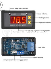 12V 24V LED 3Wire Three Digit Display DC Voltmeter Voltag Control Relay Modules