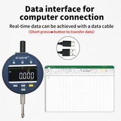Digital Dial Indicator 0-12.7mm 1μm Backlit Electronic Metric Inch Measuring
