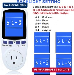 Upgraded Watt Power Meter Plug Home Electrical Usage Monitor Consumption, Energy