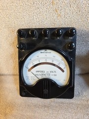 Vintage Westinghouse DC Direct Current Ammeter Multimeter Voltammeter Type