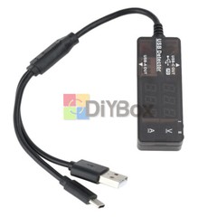 USB Power Tester Voltage Current Capacity Meter Digital USB Tester With A+C Line