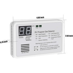 RV Propane Gas Detector for Trailer, Camper, Motorhome (White)