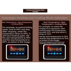 220V Digital Temperature Controller with Waterproof Sensor for Refrigerator