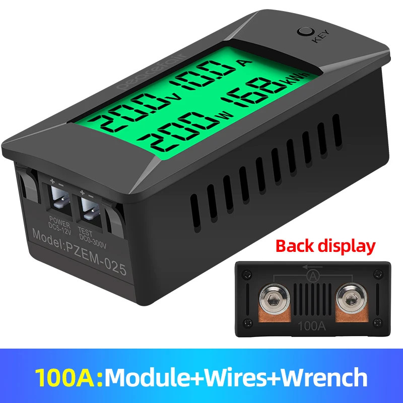 Digital Voltmeter Ammeter Power Energy Meter DC 0-300V 50-100A LED Display Shunt