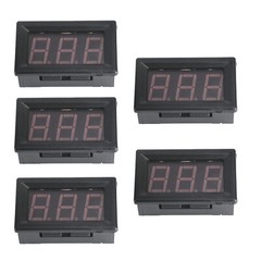 5Pcs Dc 5-120V Voltmeter Green Led Panel 3-Digital Display Volt Meter 2-Wire USA