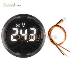 AC 50~265V DC 7-120V Voltmeter LED Digital Display Round 2/3-Wire Voltage Meter