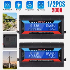 2X LCD Display DC Digital Monitor Meter Voltage Current Power Analyser 60V 200A