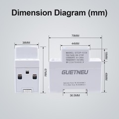 Digital Energy Meter AC 80270V 100A RailMount Electricity Usage Monitor