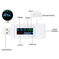 USB Tester USB Meter Voltage Current Tester 4-30V 0-6.5A 0-195W R2Z2