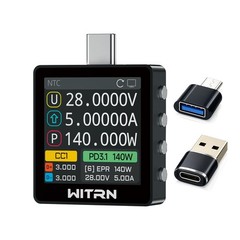 USB Voltage & Current Meter Type-C 24P, PD3.1/EPR 28V, IPS Screen, 3.3-48V/6A Te