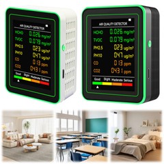 6-in-1 CO2 Meter Air Quality Monitor 400-5000 PPM Sensor Carbon Dioxide Detector
