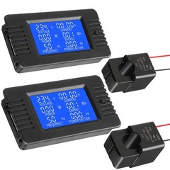 2 PCS AC Power Meter 80260V 100A Crs022b LCD Digital Monitor Transformer