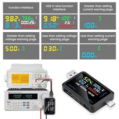USB and Type-C Tester – Multi-Functional Digital Tester for DC 4.5-36V, 0-8A Cur