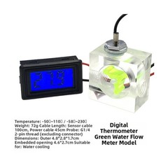 Watercooled System with LED Thermometer and for acrylic Three Way Flow Meter