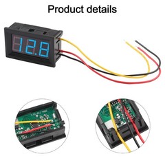 LED Digital DC Voltmeter with Convenient Wiring Reverse Connection Protection