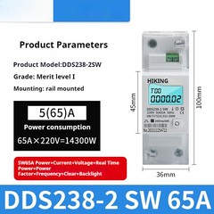 Smart Meter Power Metering Rail Energy Meter Voltage Power Ammeter Tool