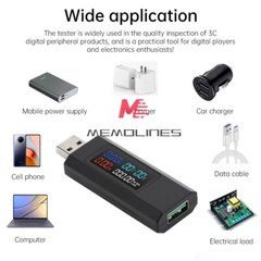 6 In 1 USB Tester Current Voltage Meter Power Voltmeter Ammeter Capacity Tester