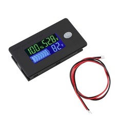 48V Battery Meter 10-100V Voltmeter with Temp Gauge for RV Marine Usage