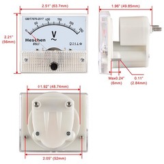 Voltage Meter, 85L1-250V, Rectangular, Plate Mount, AC 0-2…