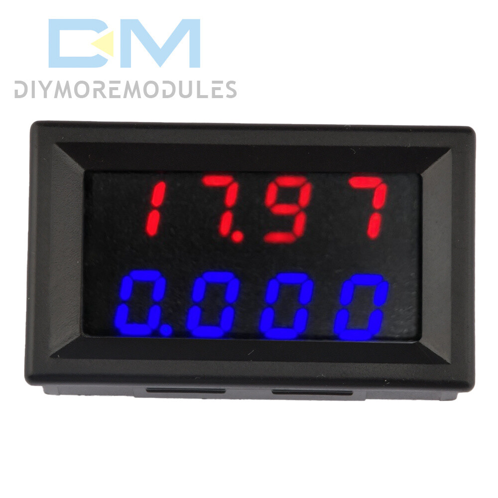DC 500V 10A Voltmeter Ammeter Blue Red LED Dual Digital Volt Amp Meter Gauge
