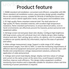 Din Rail Single-phase Digital Voltage LCD Voltage Current Meter AC 50-500V 100A