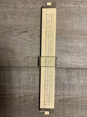 Sun Hemmi No. 250 Pocket Slide Rule Bamboo with Case Vintage VGC