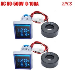 2-10PC AC 60-500V 0-100A 22mm 3 in1 Voltmeter Ammeter LED Digital Volt/AMP Meter