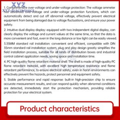 220V Dual Display Adjustable Over Voltage/Current Protective Relay Switch 40/63A