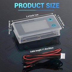 48V Golf Cart Battery Meter, 10-100V Battery Tester, LCD Display Voltage Mete…