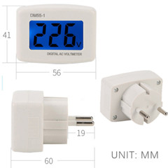 DM55-1 Digital LCD Voltage Test Monitor US/EU Plug In Volt Meter AC 80-300V USA
