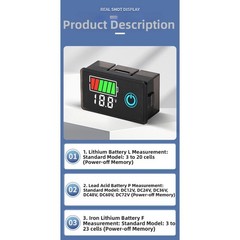 LED Digital Voltmeter Twowire DC8100V Battery Monitor for Voltage Measurement