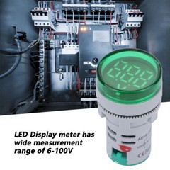 LED Voltmeter Light Digital DC Voltage Meter Indicator Lamp Tester Green