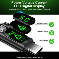 3 Pack 240W USB C Adapter with Digital Display,Voltage Current Power Meter Te…