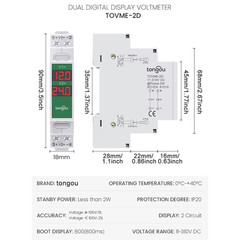 Compact Direct Current Voltage Meter DC11V-310V Intelligent LED Digital Display