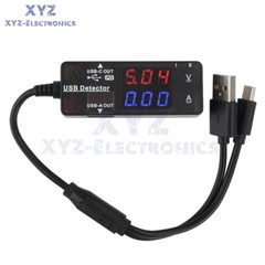 USB Power Tester Voltage Current Capacity Meter Digital USB Tester With A+C Line