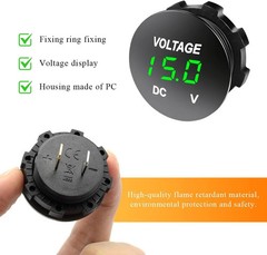DC 12-24 V Voltmeter Gauge, Mini Digital Display LED Voltage Meter Gauge with Ro