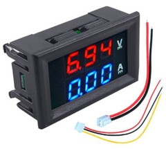Digital DC100V 10A Voltmeter Ammeter Blue + Red LED Amp Dual Volt Amp Meter